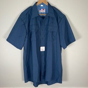 Flying Cross De Luxe Wool Blend Blue Shirt 18 New